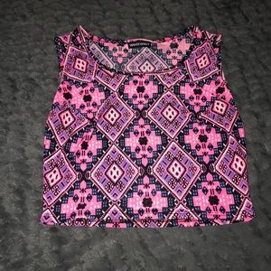 WEAREVER Sleeveless Pink Printed Jersey Top Small